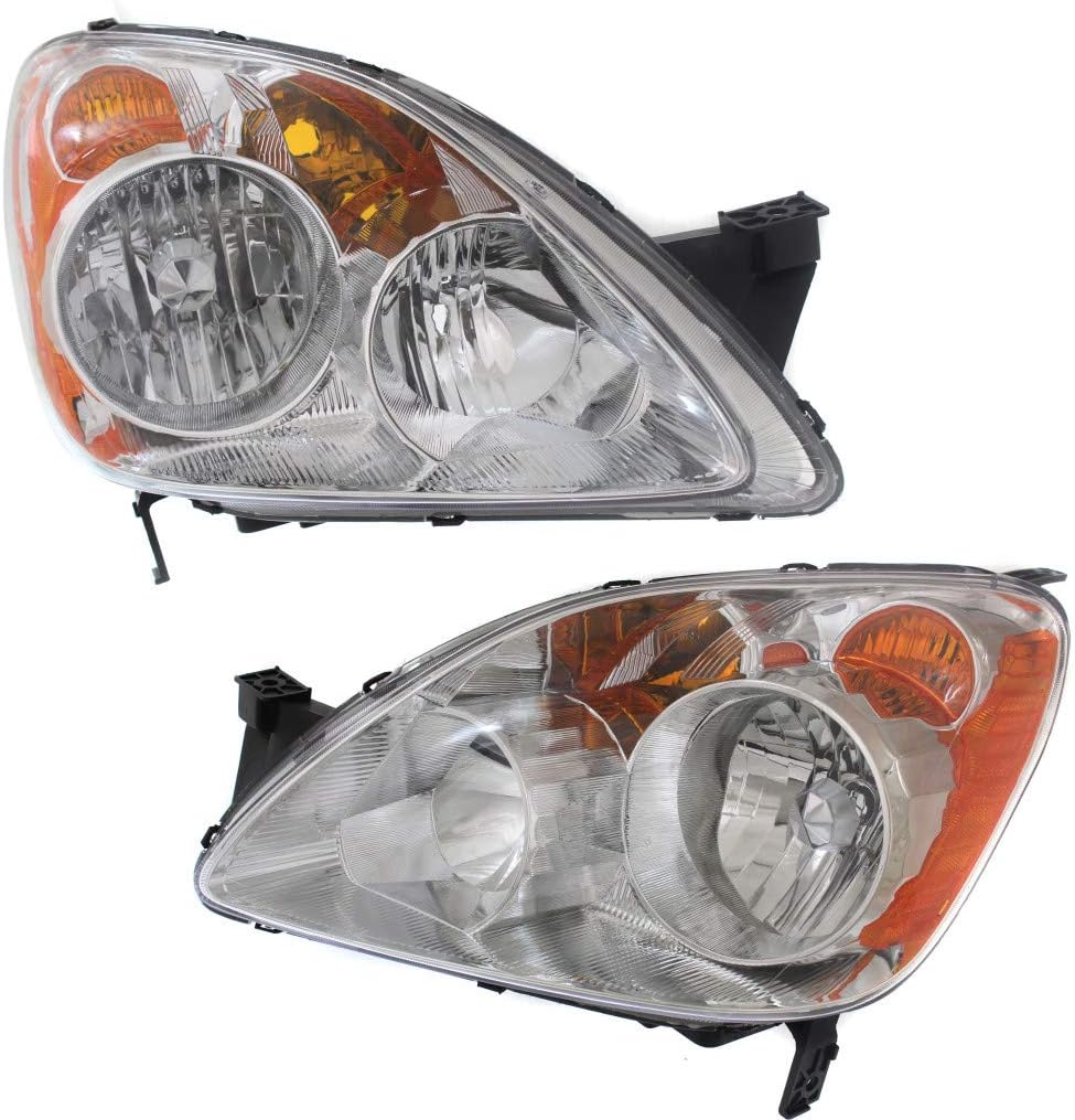 For 2005 2006 Honda CR-V Pair Headlights Driver and Passenger Side Assembly Unit HO2518107 HO2519107 | 33151-S9A-A11 33101-S9A-A11