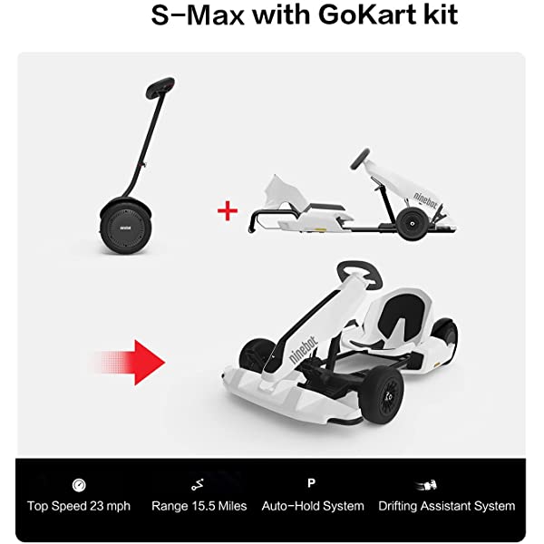 Segway Ninebot Electric GoKart Pro and Gokart Bundle, Outdoor Race Pedal Go Karting Car for Kids and Adults, Adjustable Length and Height