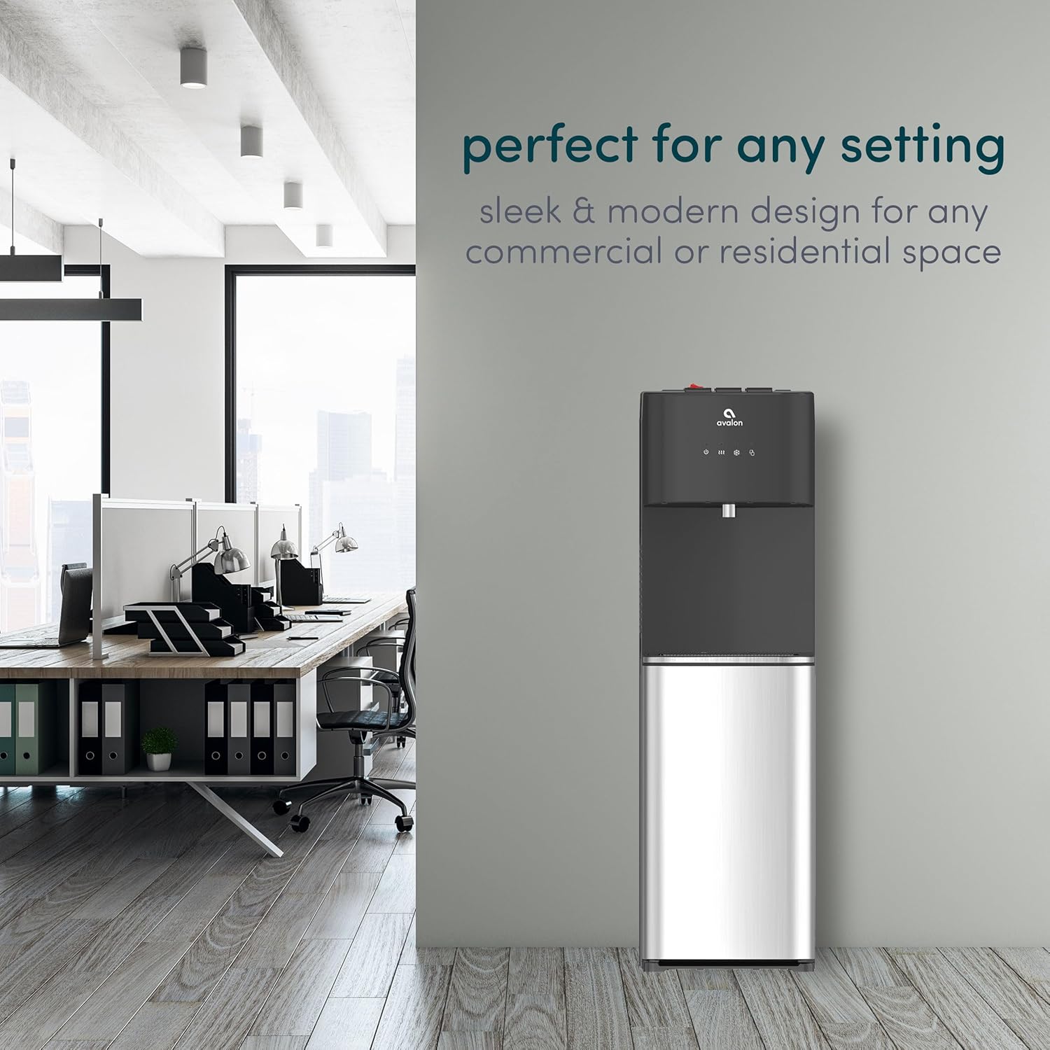 Avalon Bottom Loading Water Cooler Dispenser with BioGuard- 3 Temperature Settings- UL Listed- Bottled