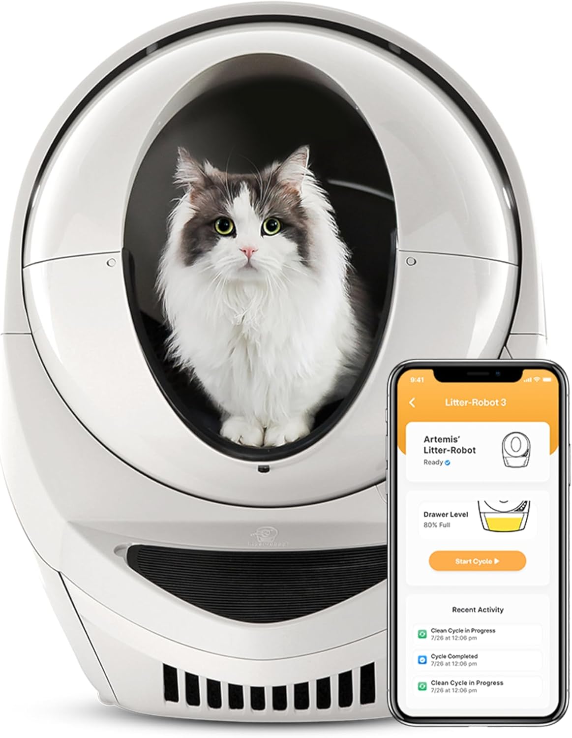 Litter-Robot 3 Connect by Whisker, Beige - Automatic, Self-Cleaning Cat Litter Box, Helps Reduce Litter Box Odors