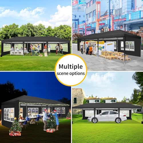 COBIZI Canopy 10x20 Pop Up Canopy Tent with 6 Sidewalls Party Tents for Parties Weddings Backyard Waterproof Canopy Outdoor Commercial Canopy Event