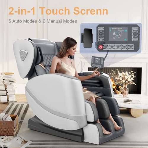 2025 Massage Chair Full Body, Zero Gravity Massage Chair with 10 Fix Rollers, Heating, Foot Massage, Auto Modes, Bluetooth Speaker