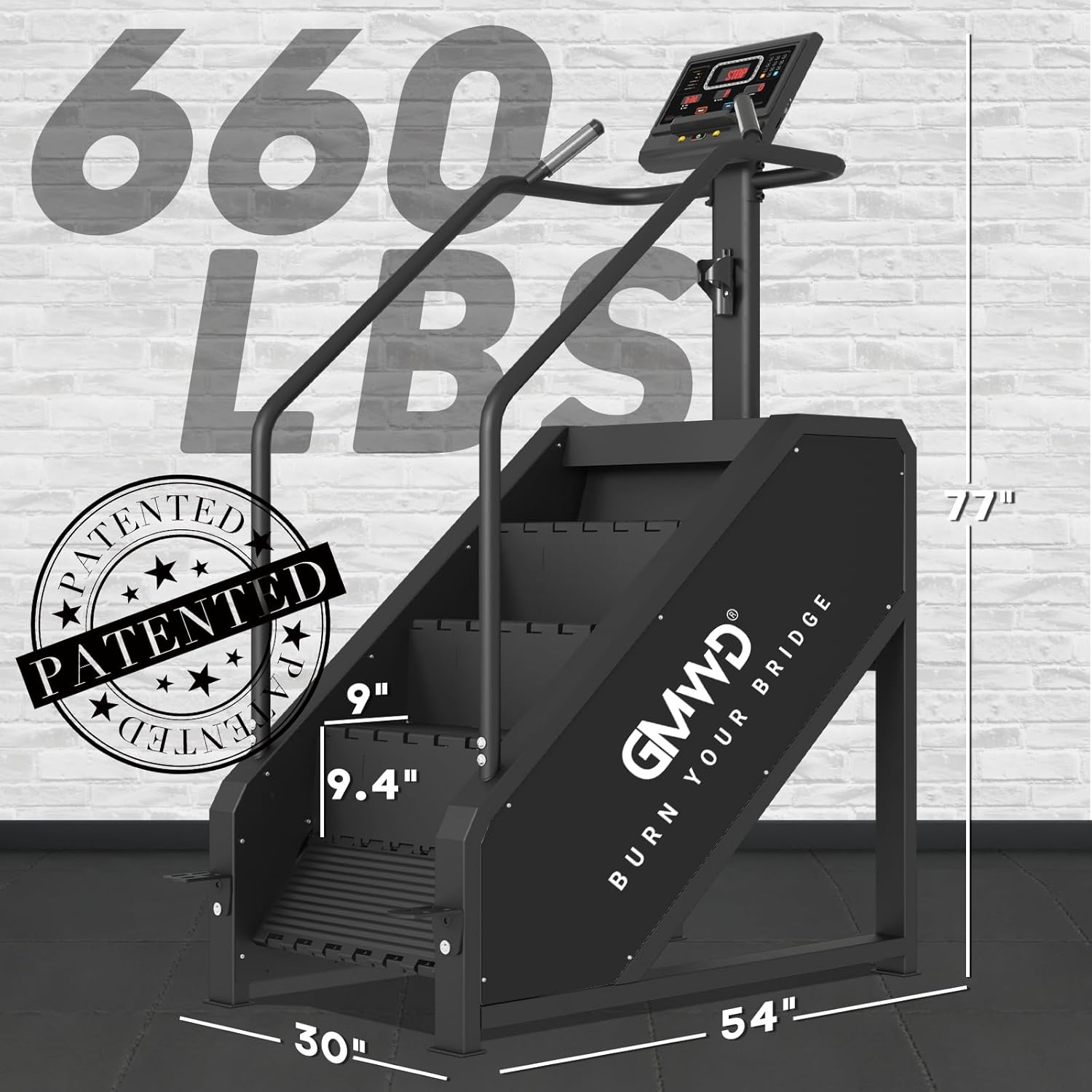 Stepper Machine, GMWD Stair Stepper with LED Screen, Commercial Grade Stair Climber Exercise Machine with 15 Resistance Levels, 441LBS