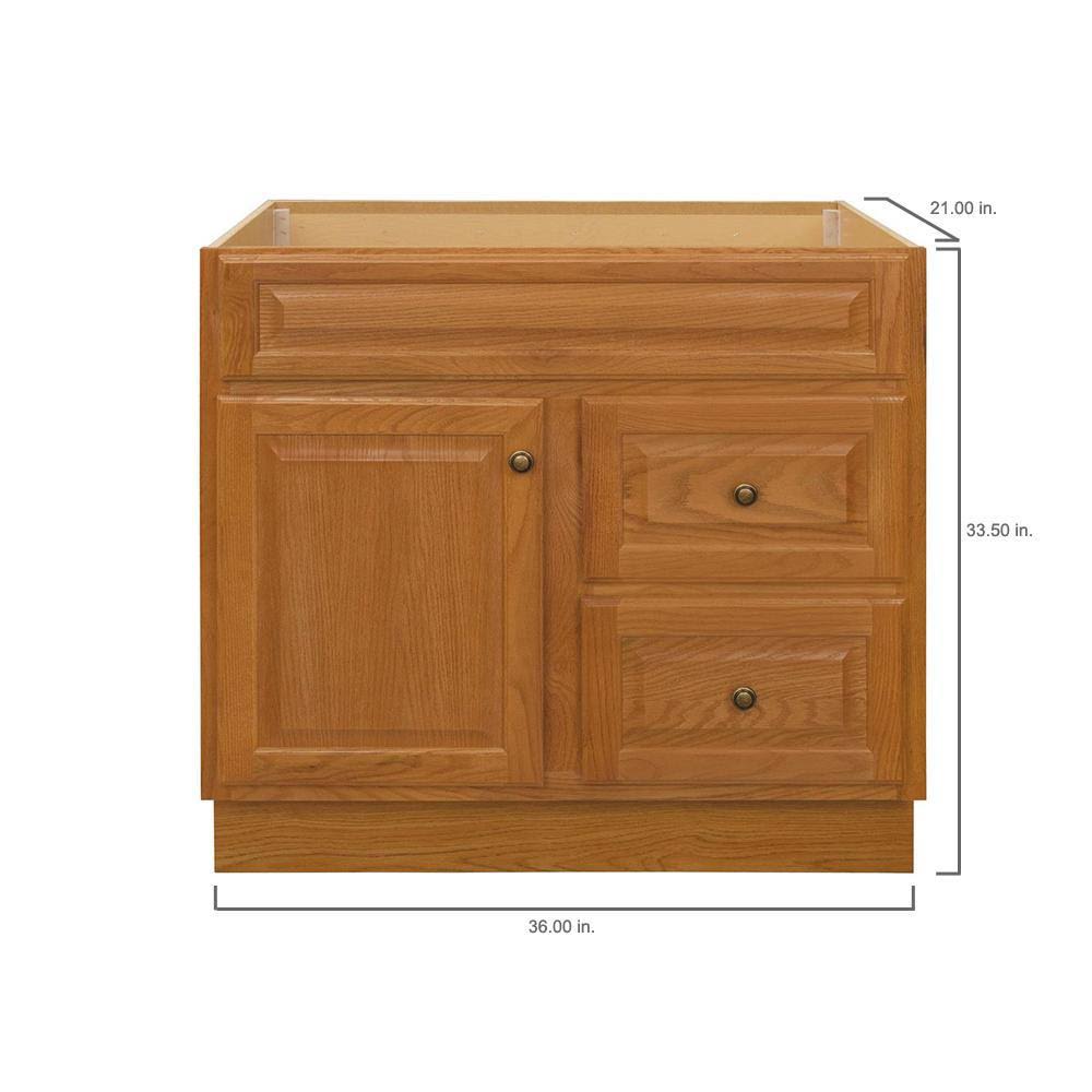 Glacier Bay Hampton 36 in. W x 21 in. D x 33.5 in. H Bathroom Vanity Cabinet Only in Oak