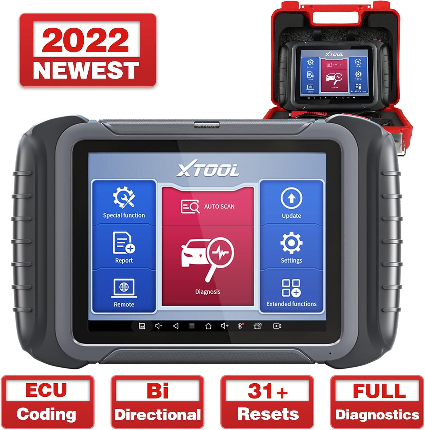 XTOOL D8 Diagnostic Scan Tool, 2022 Newest, ECU Coding, 31+ Resets & Bi-Directional Control, Full System Diagnostic, Key Programming, ABS Bleed