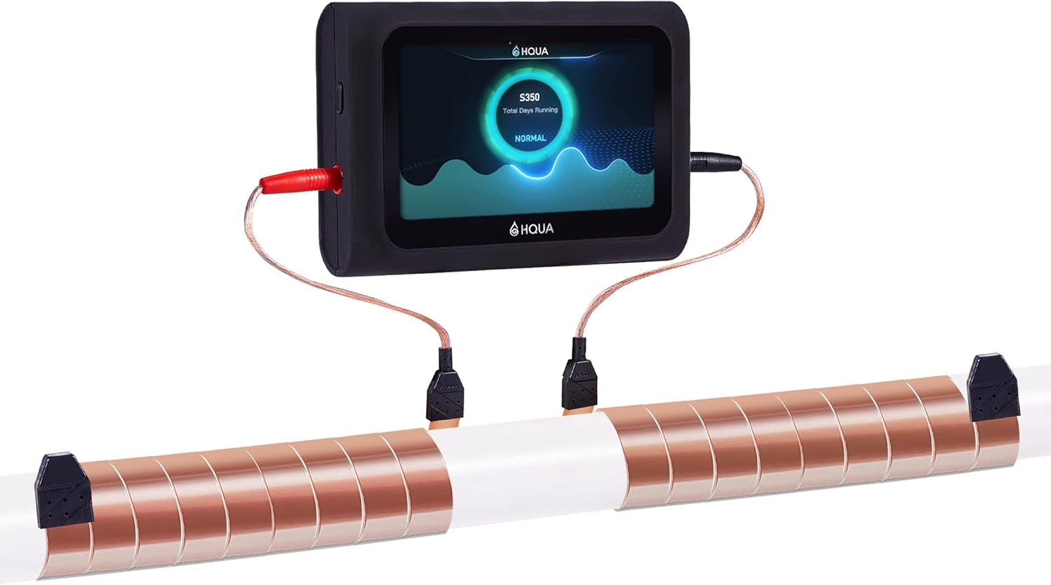 HQUA S350 Whole House Electronic Water Descaler, Alternative Water Softener, Salt Free, Limescale and Rust Removal and Prevention System