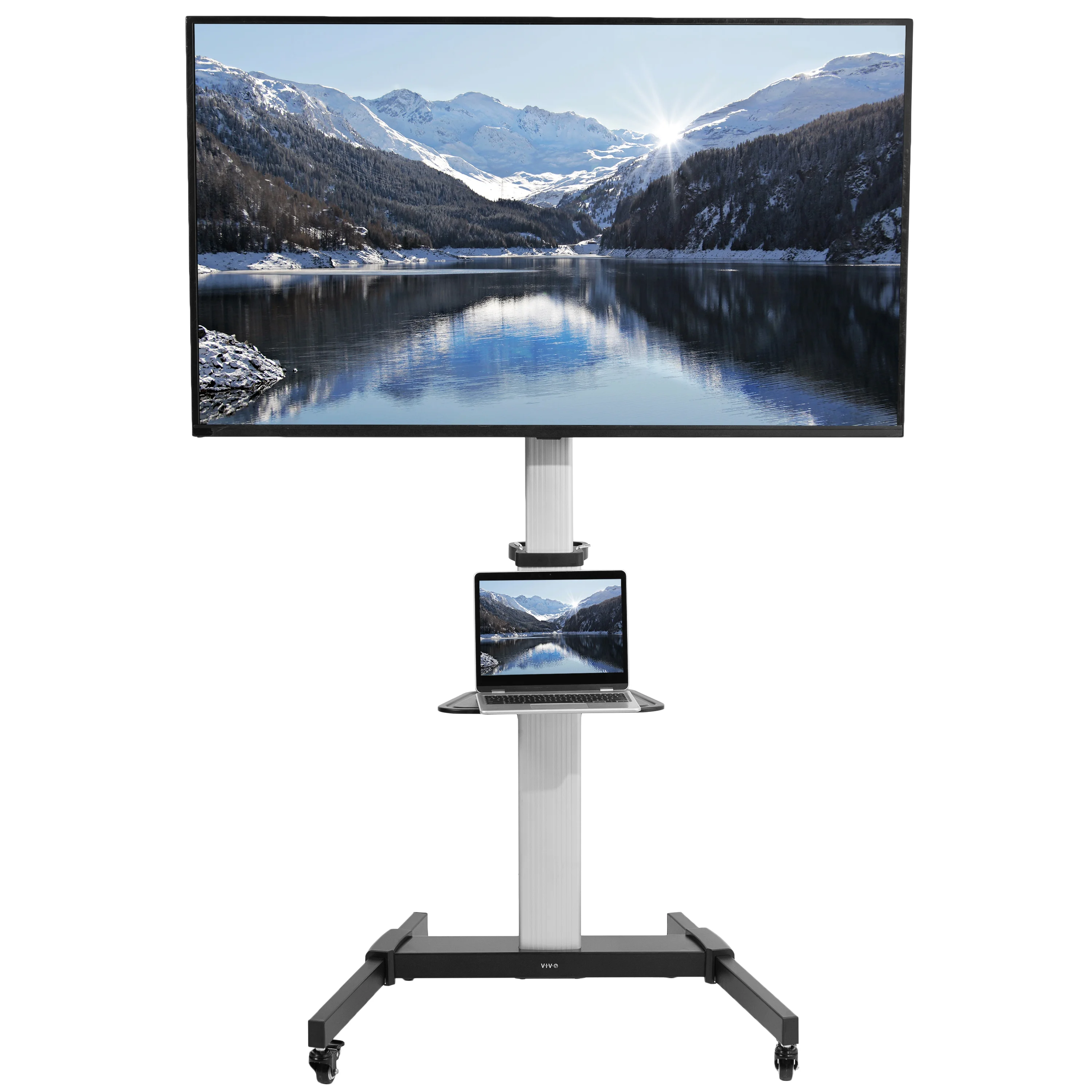 VIVO Heavy Duty TV Cart for Flat Screen Panel Mobile Stand fits 32" to 83"