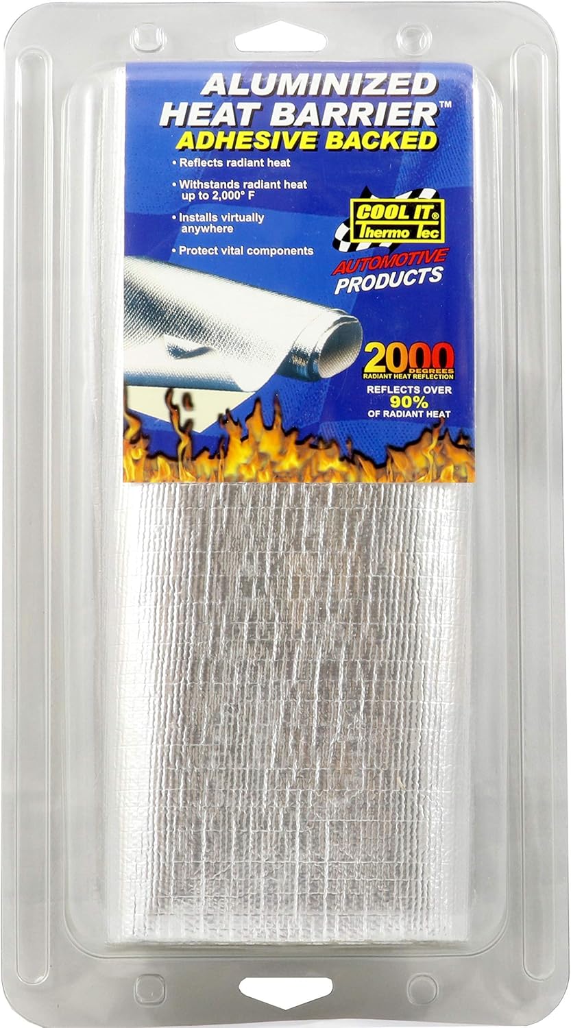 Thermo-Tec 13575 Adhesive Backed Aluminized Heat Barrier, 12" x 48" (2x 24" Sheets) Pack of 2