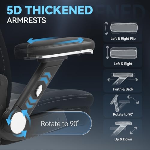 750lbs Big and Tall Office Chair,Heavy Duty Office Chairs,Executive Computer Desk Chair Work Chairs, Thick Padded Strong Metal Base Quiet Wheels
