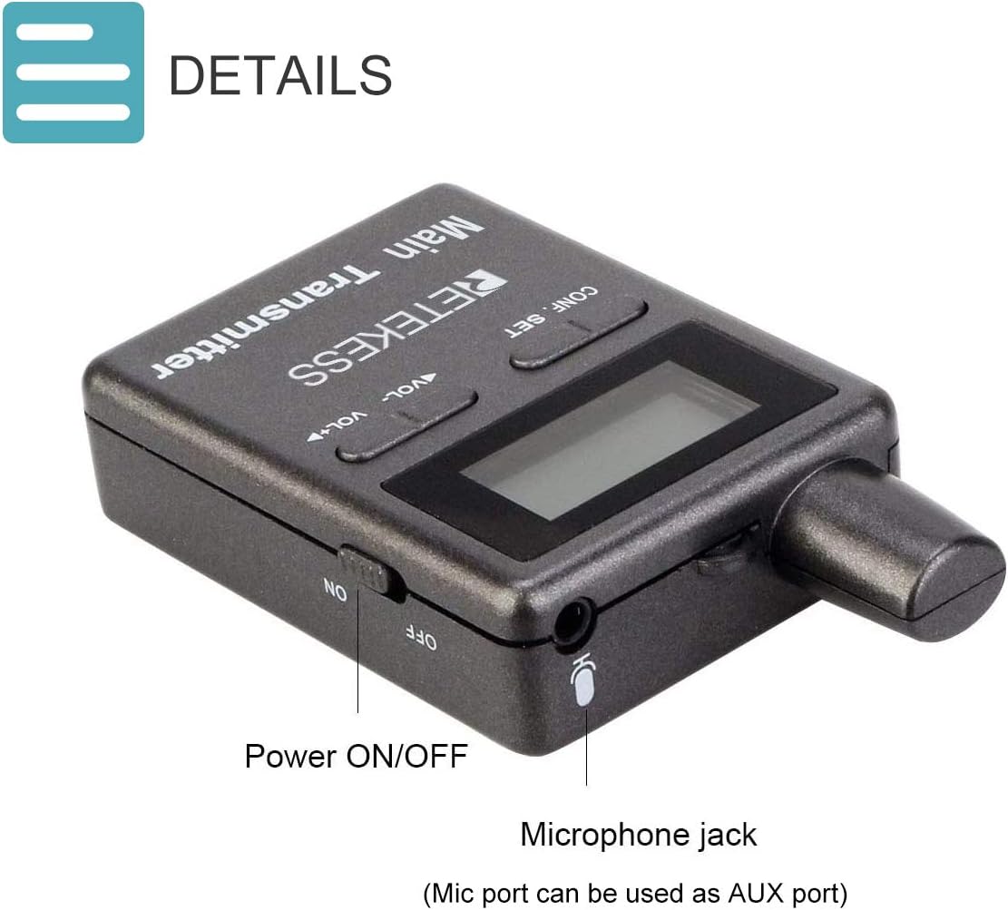 Retekess Case of 2 Transmitters and 10 Receivers, TT105,Wireless Tour Guide System,Two-Way Multichannel Translation System