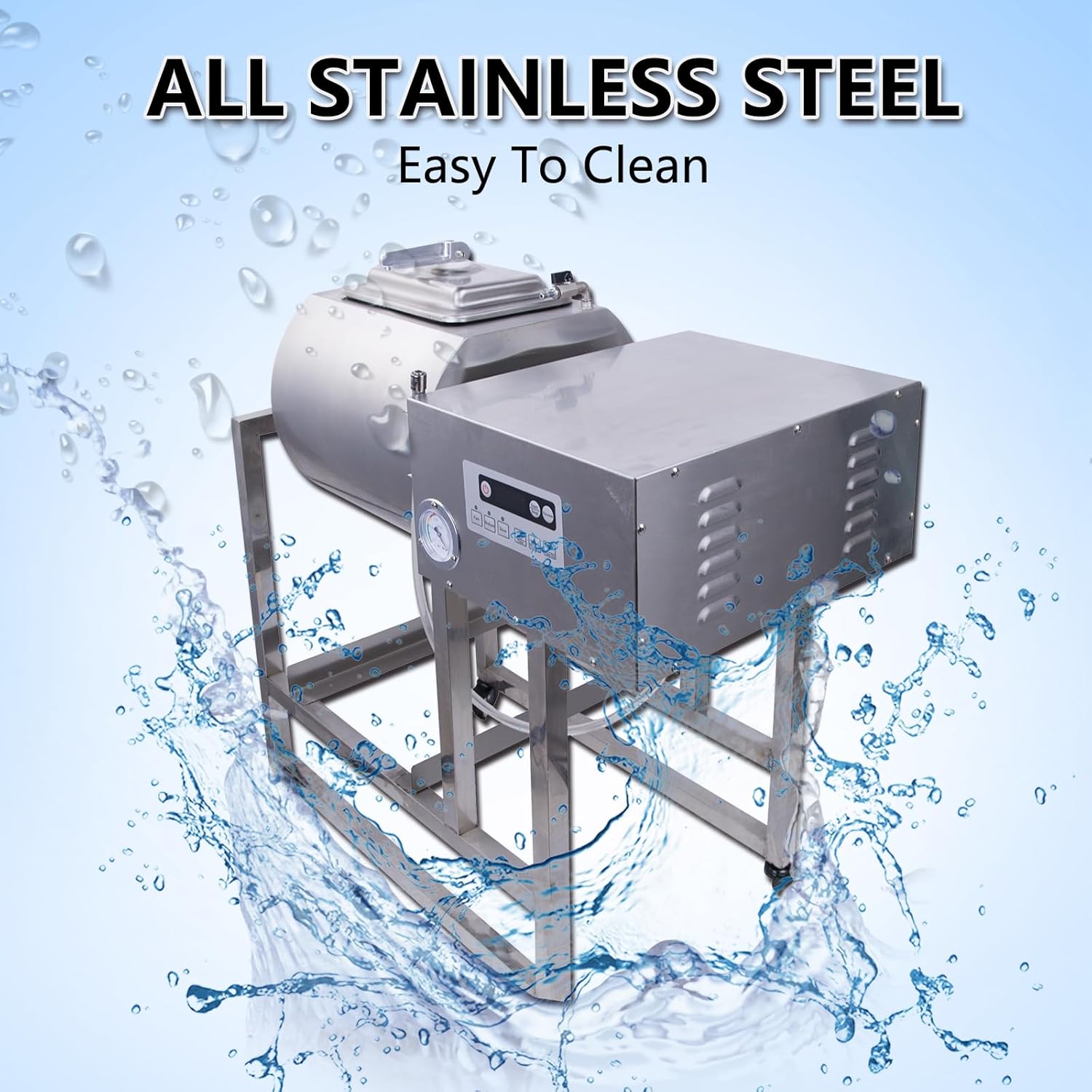Hakka Commercial Meat Tumbler 90lb/45 liters - Vacuum Curing Machine for Jerky, Sausage, Bacon & More