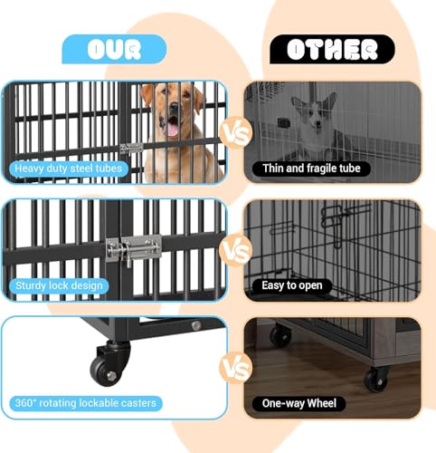 Heavy Duty Dog Crate for Large Medium Small Dogs