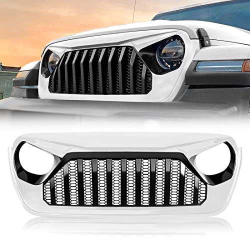 Front Vader Grille Compatible with 2018-2024 Jeep Wrangler JL & 2020-2024 Gladiator JT, w/o TrailCam (Matte Black)