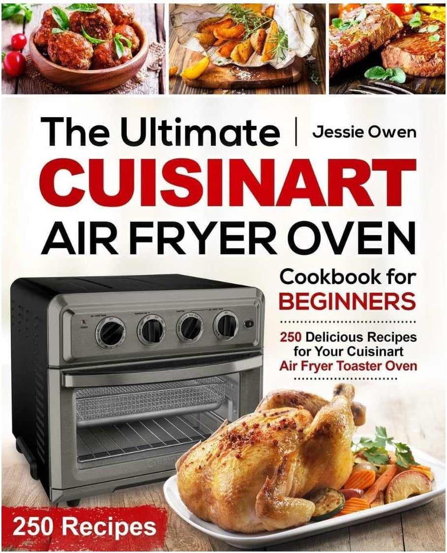 Cuisinart TOA-70 Air Fryer Toaster Oven with Grill (Stainless Steel) Bundle with Air Fryer Oven Cookbook and Oven Mitt (3 Items)