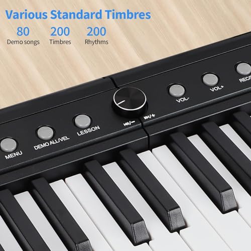 88 Key Piano Keyboard,Beginner Electric Digital Piano with Semi Weighted Keys,Keyboard Piano withSustain Pedal, Power Supply, Stand, Carrying Case