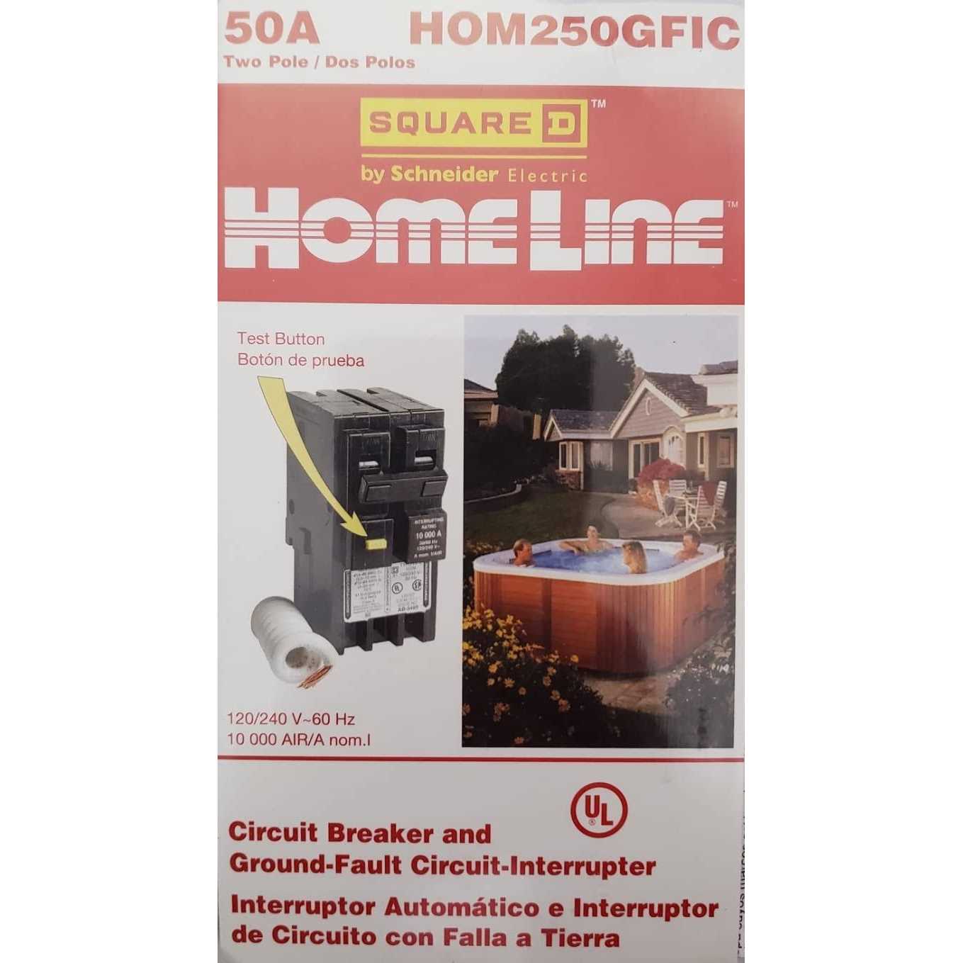 Square D Homeline 50A Double-Pole GFCI Breaker Hom250gficp - Shop Hardware Tools Online Store