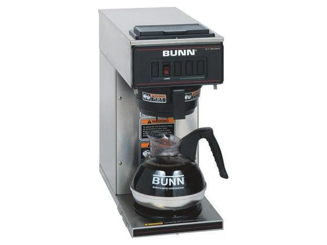 BUNN VP17-1 Coffee Brewer 1600 W - 2 quart - 12 Cup(s) - Multi-serve - Stainless Steel, Black - Stainless Steel, Plastic