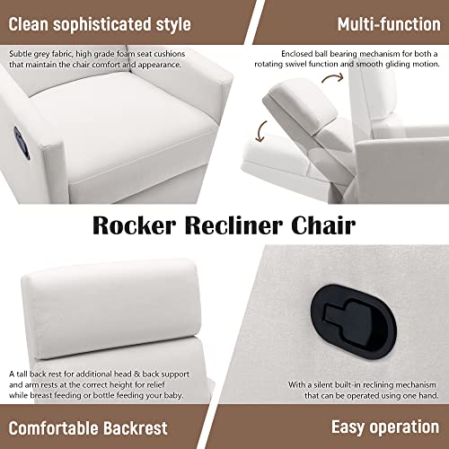 LUMISOL Power Swivel Rocker Recliner Chair, Electric Glider Reclining Sofa Chair with USB Ports