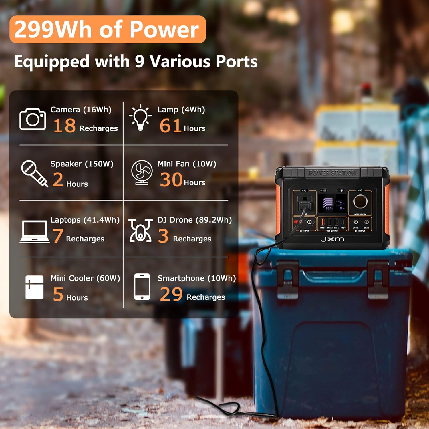 JXXM Portable Power Station 1002Wh Solar Generator, LiFePO4 Battery with 110V/1000W Pure Sine Wave AC Outlet
