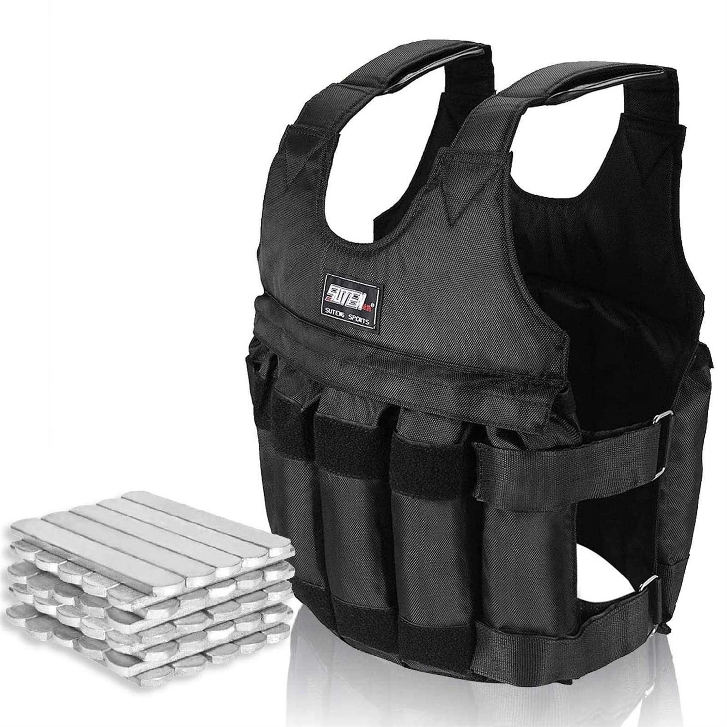 Adjustable weighted vest with weights included Strength training vests for men women workout Body weight jacket for exercise running with belt and