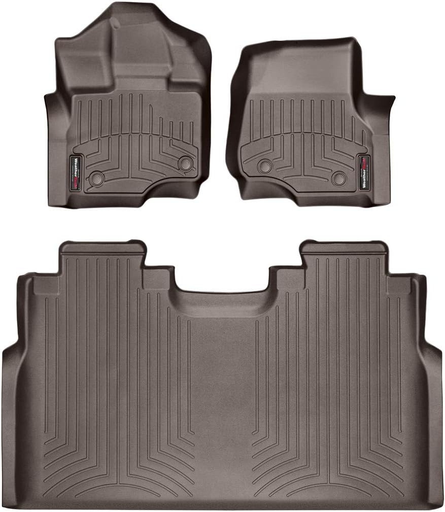 WeatherTech Custom Fit FloorLiner for F-150 / F-150 Raptor - 1st & 2nd Row (Cocoa)