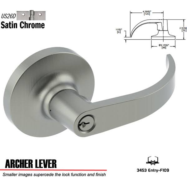 Hager 3400 Series Grade 1 Cylindrical Lock - Entry
