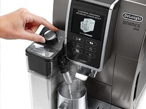 DeLonghi Dinamica Plus Connected Fully Automatic Espresso Maker: colour touch display, CoffeeLink connectivity app, automatic milk frother