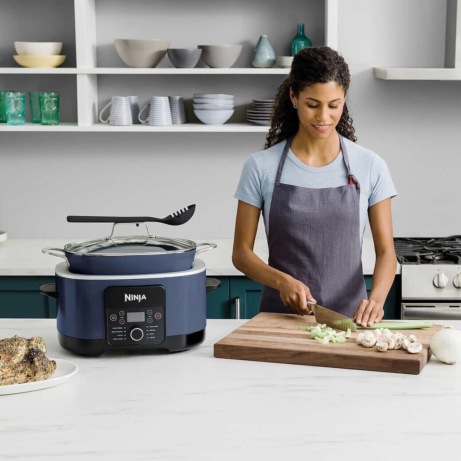 Ninja Foodi PossibleCooker PRO 8.5 Quart Multi-Cooker, with 8-in-1 Slow Cooker, Dutch Oven, Steamer, Glass Lid Integrated Spoon, Nonstick