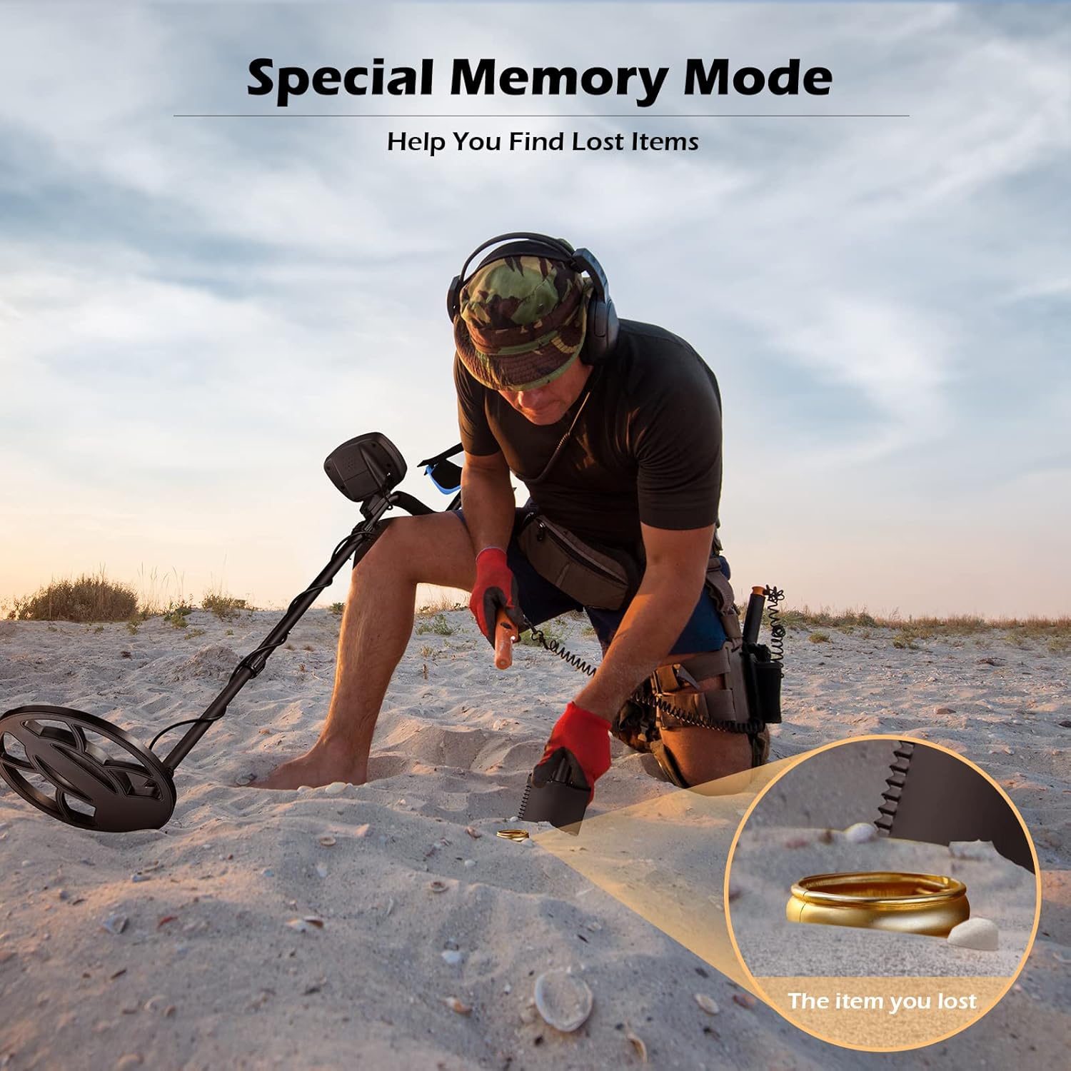 Metal Detector for Adults Professional - Waterproof Adjustable Gold Detector for Treasure Hunting, High Accuracy, Five Detection Modes