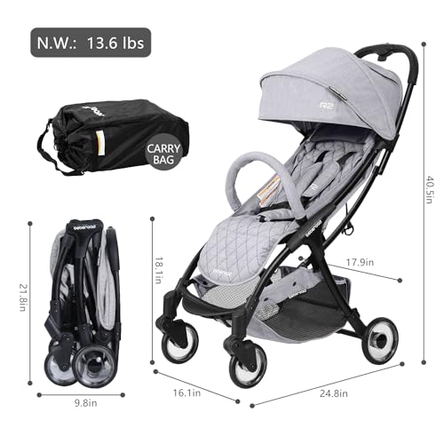 Beberoad Love R2 Small Travel Stroller Compact Stroller Foldable Lightweight Baby Stroller for Airplane
