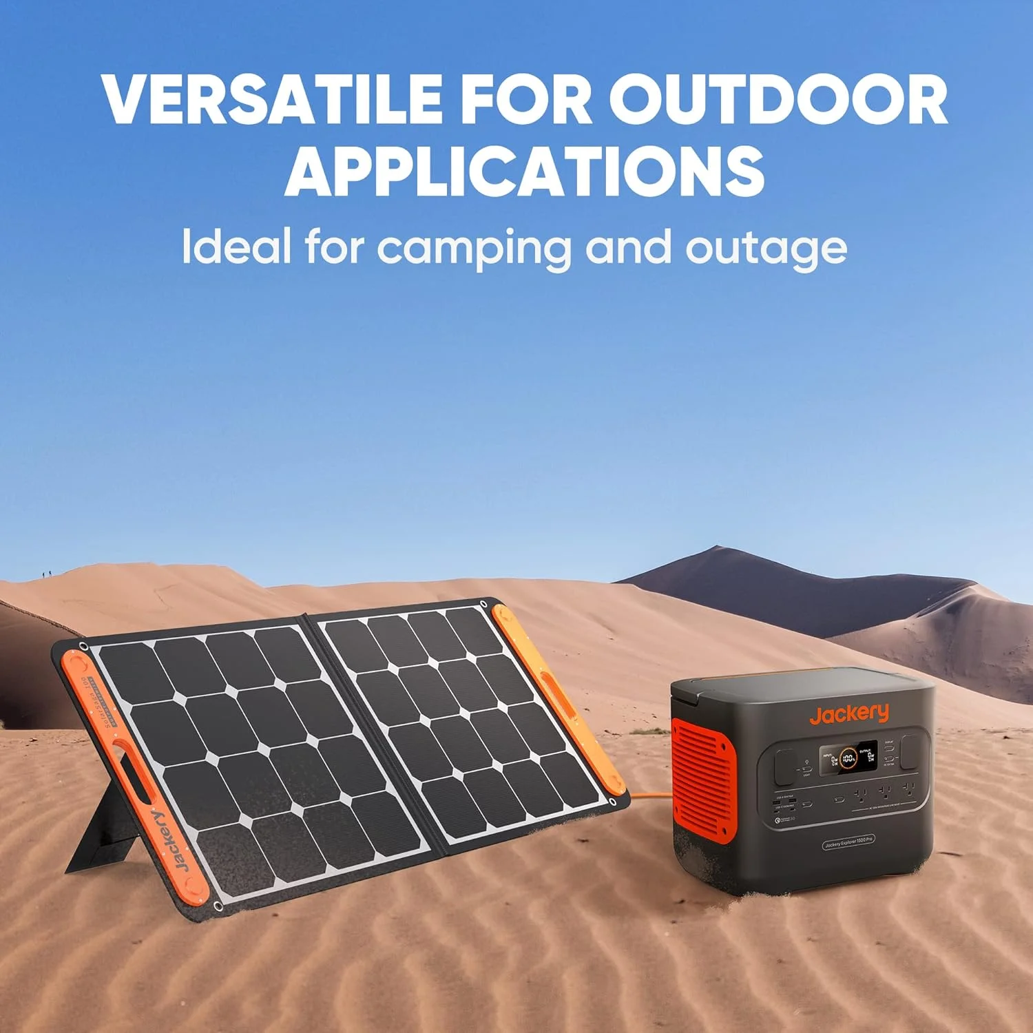 Jackery Solar Panel 100W Portable Solar Panel for Explorer 240/300/500/1000/1500 Power Station, Reconditioned