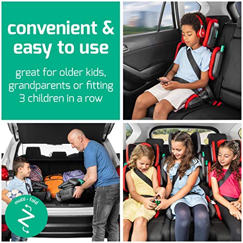mifold hifold fit-and-fold Highback Booster Seat, – Adjustable Narrow, Foldable Booster Car Seat for Everyday, Travel