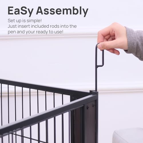 Heavy Duty Dog Playpen 32 Inch Height - Indoor Outdoor Pet Fence Enclosure for Medium and Small Dogs