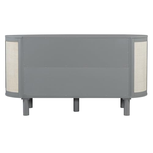 Queen Size Farmhouse Murphy Bed Cabinet with Charging Station, Foldable Platform Bed Frame with 2 Storage Drawers