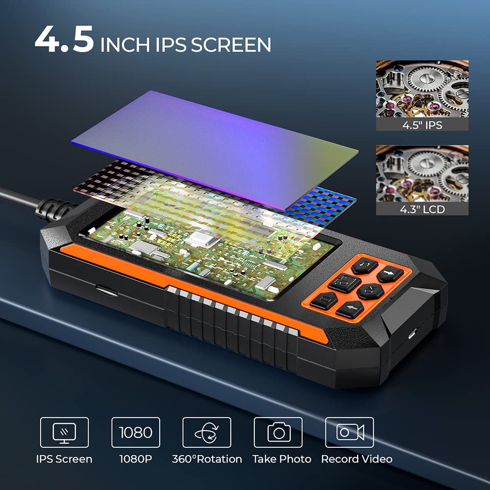 Borescope Inspection Camera with Light,Endoscope Camera USB Waterproof,Snake Camera for Plumbing