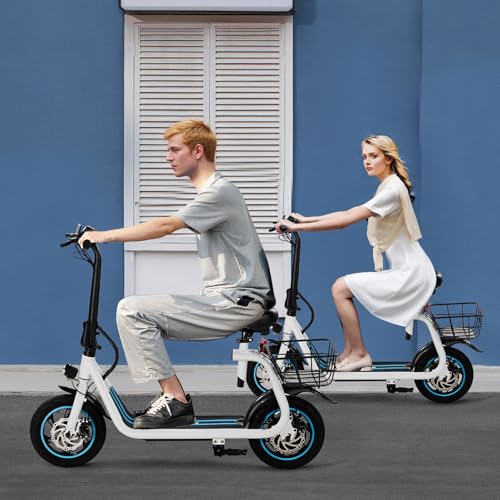 Winado Electric Scooters for Adults, 25Miles Long Range, 15.5MPH Top Speed, Foldable E-Scooter 450W Motor with 12" Pneumatic Tire, Seat, Wide Deck