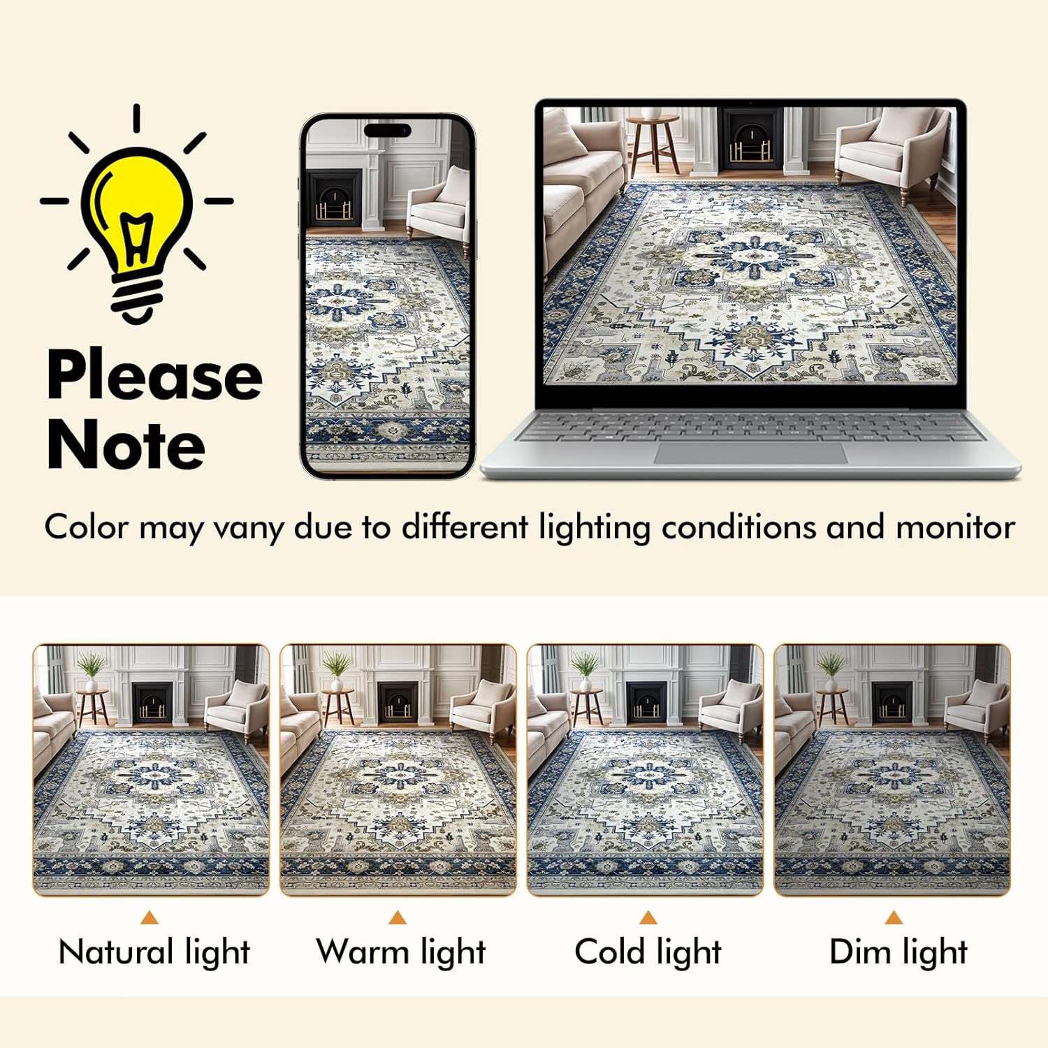 Large Area Rug for Living Room 8x10