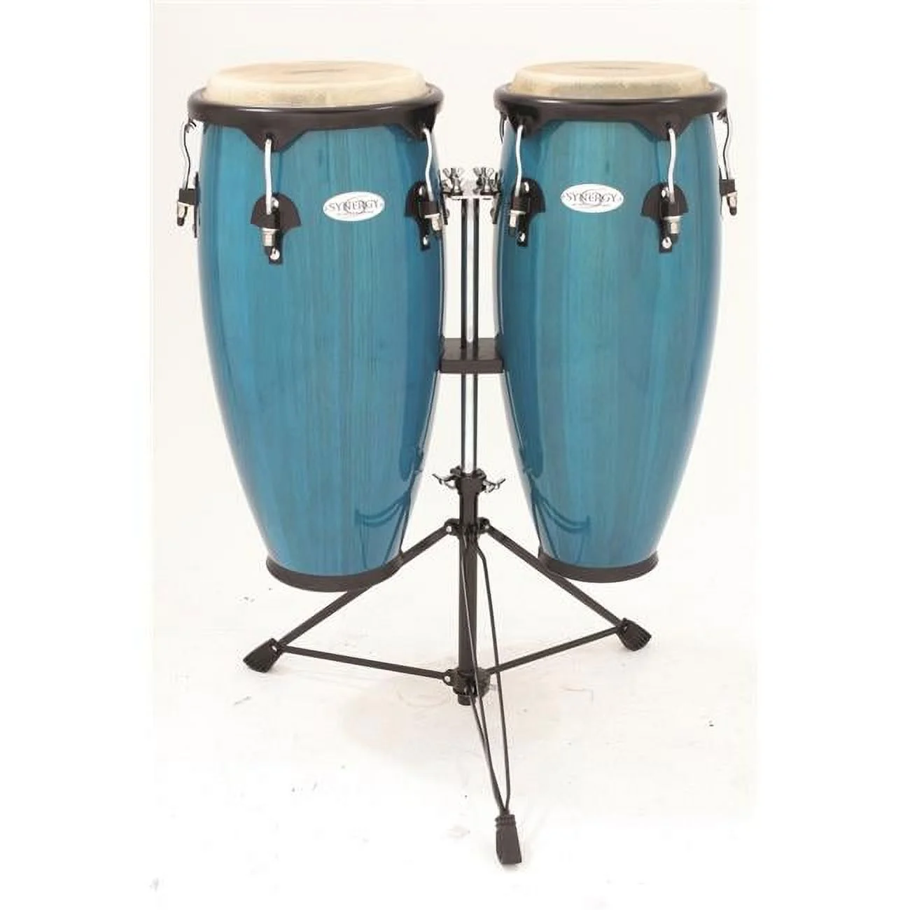 Synergy Series Wood Conga Set with Stand, Bahama Blue - Curated Treasures Market