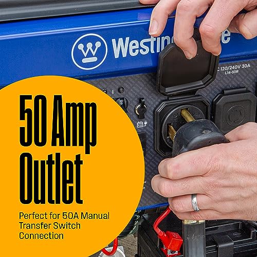 Westinghouse 12500 Peak Watt Tri-Fuel Home Backup Portable Generator, Remote Electric Start, Transfer Switch Ready, Gas, Propane