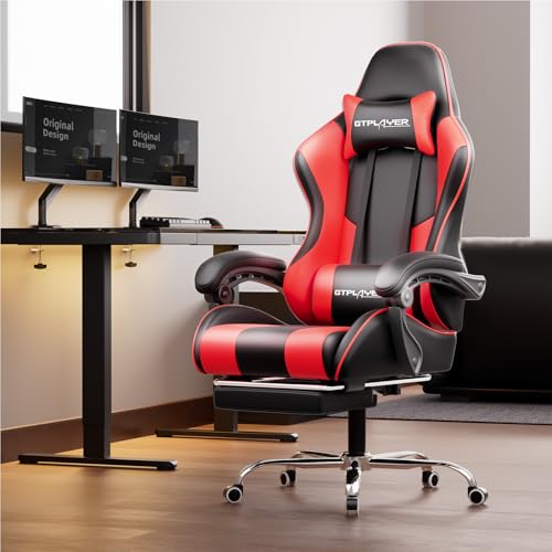 GTPLAYER Gaming Chair, Computer Chair with Footrest and Lumbar Support