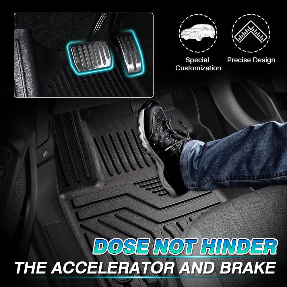 T TGBROS Custom Fit for Car Floor Mats Ford Mustang Mach E 2021 2022 Mach-E (NOT for Ford Mustang) All-Weather Floor Mat Liners Front & Rear Row Full