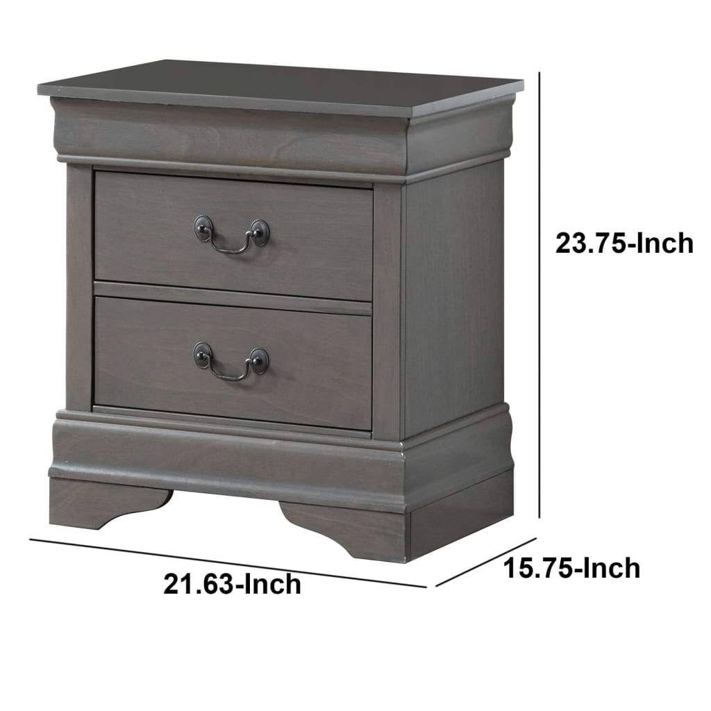 Furniture of America Louis Philippe III Gray Night Stand