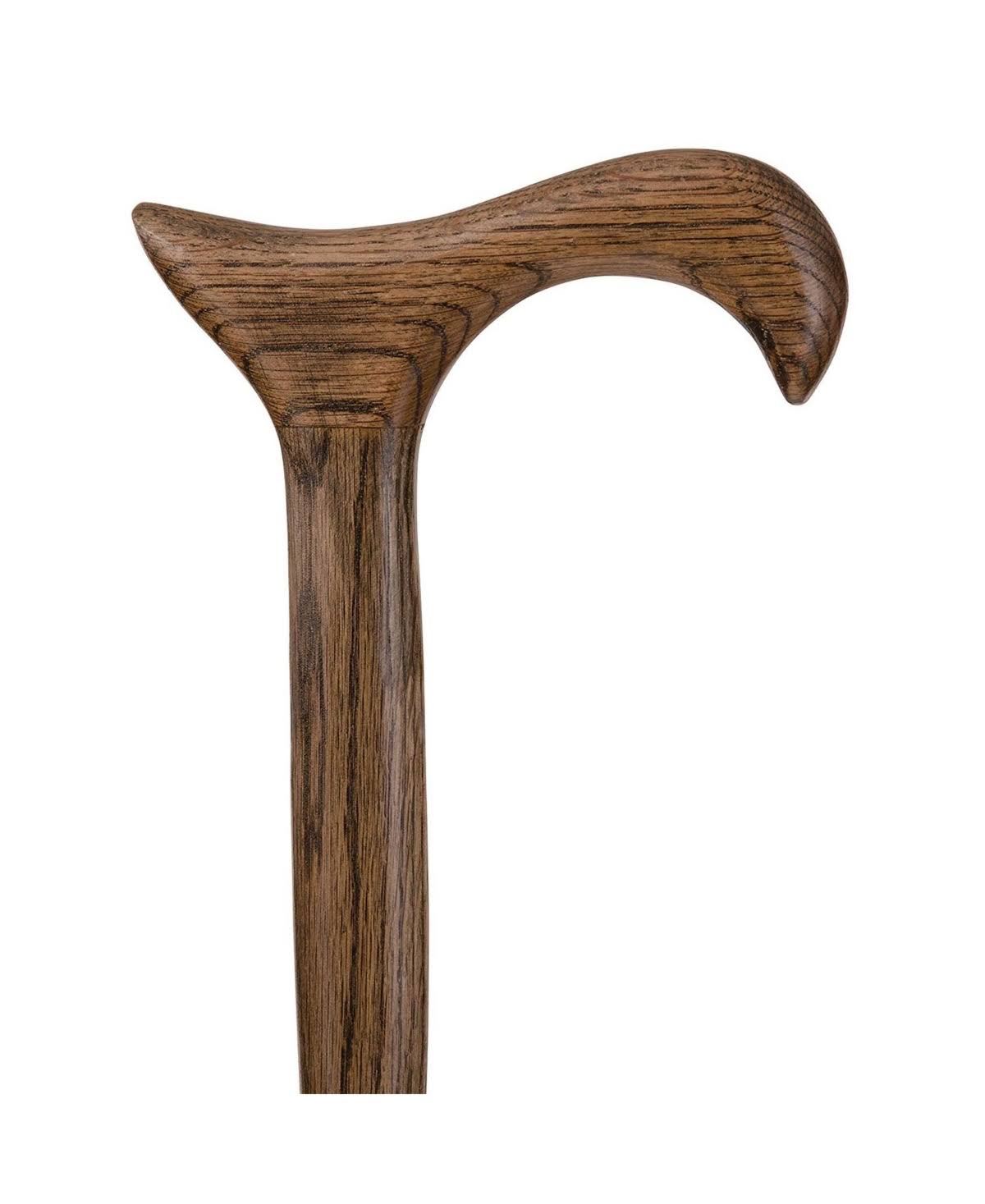 Brazos Twisted Oak Handcrafted Wood Cane with Derby Handle, Flint, 34 inch