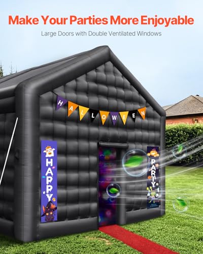 VEVOR Inflatable Nightclub, 26.2 x 19.7 x 13.1 Ft, Blow up Party Tent with Disco Lights & 1100W Blower, Large Inflatable Night Club Tent for Adults