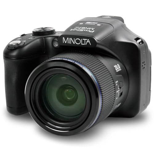 Minolta Pro Shot 20MP Digital Camera – 67x Optical Zoom, Full 1080p HD Video, Optical Image Stabilization, Wi-Fi, 3-inch Articulating LCD Screen