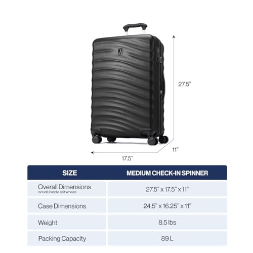 Travelpro Maxlite Air V2 Hardside Expandable Carry on Luggage, 8 Spinner Wheels, Lightweight Hard Shell Suitcase, TSA lock, Black, Carry On 21-Inch