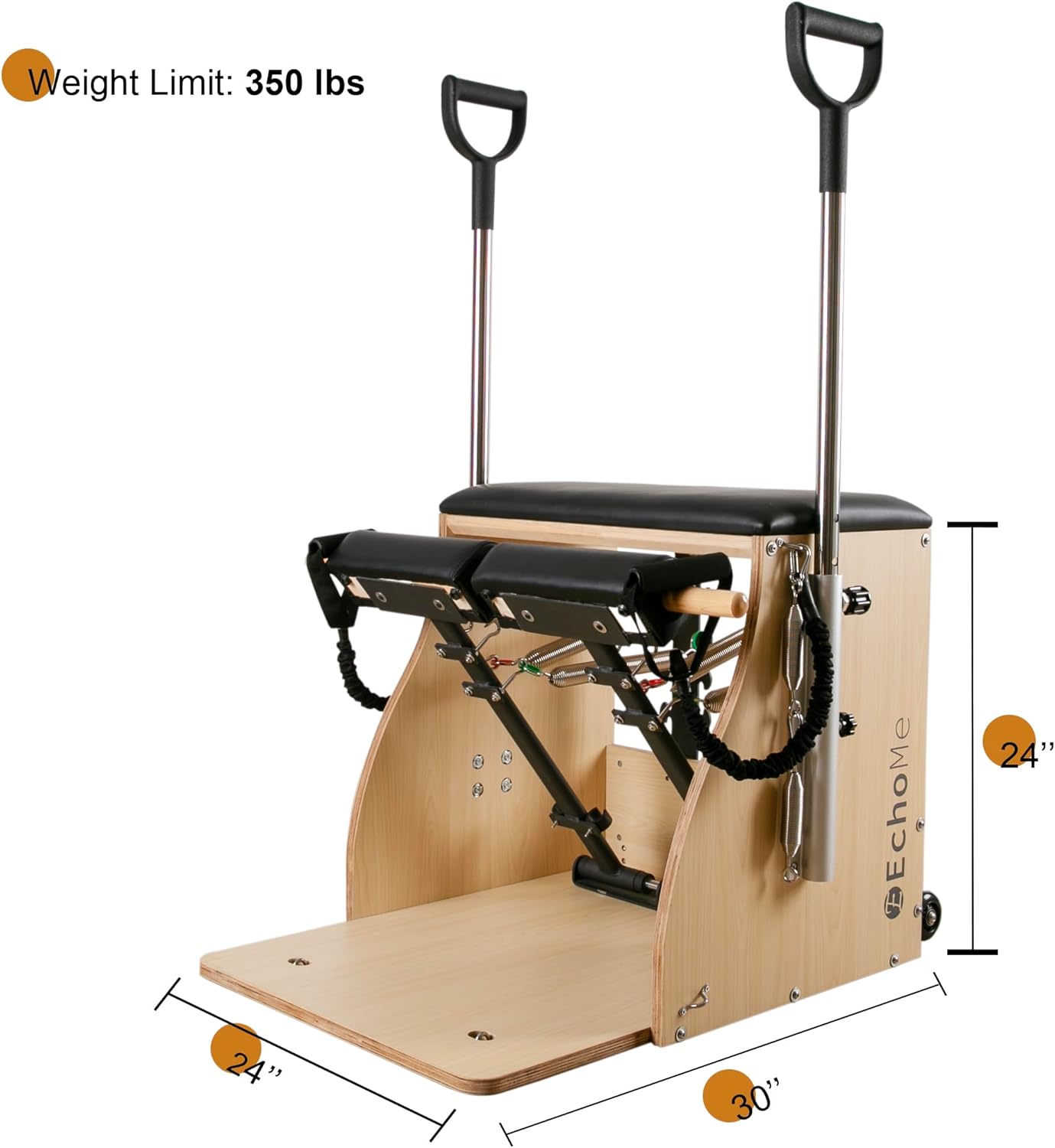 Plates Combo Chair with Handles, Split-Pedal Stability Pilates Chair,Yoga Fitness Trainer, Pilates Reformer Machine