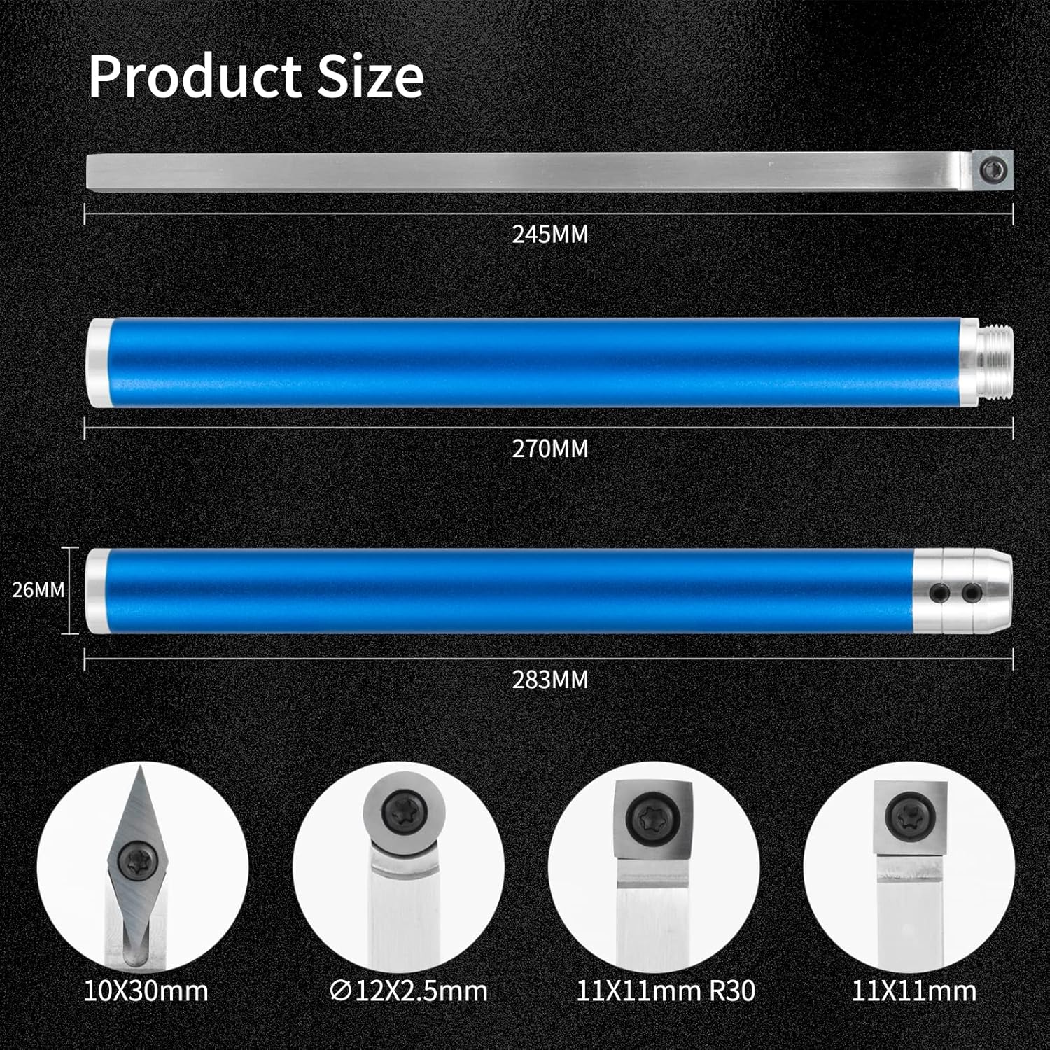 Lathe Tools, Carbide Wood Turning Tools for Lathe Finisher, Rougher,Detailer,Lathe Chisel with Bowl Gauge Tool Woodturning