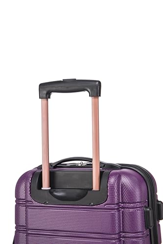 Rockland Melbourne Hardside Expandable Luggage with Spinner Wheels, 2TONENAVY, 2 Piece (20/28)