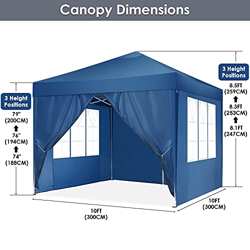 COBIZI Canopy 10x20 Pop Up Canopy Tent with 6 Sidewalls Party Tents for Parties Weddings Backyard Waterproof Canopy Outdoor Commercial Canopy Event